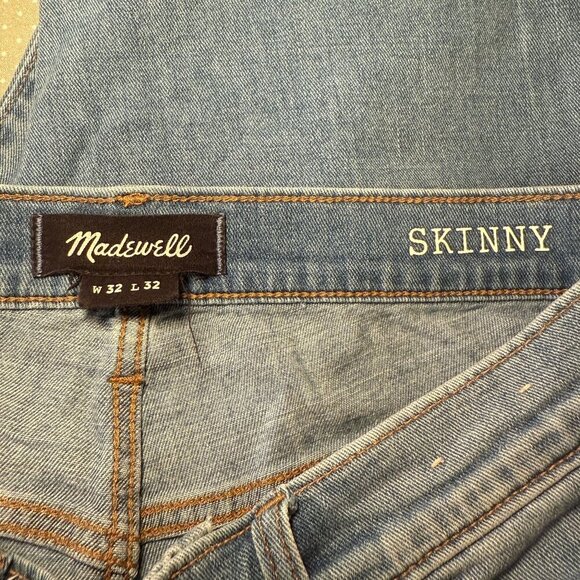 Men's 32x32 Madewell Skinny Blue Jeans Comfort Stretch - Picture 5 of 7